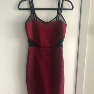 Bodycon dress with mesh cuts